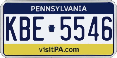 PA license plate KBE5546