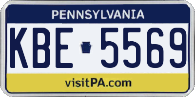 PA license plate KBE5569