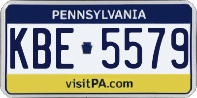 PA license plate KBE5579