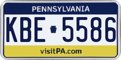 PA license plate KBE5586