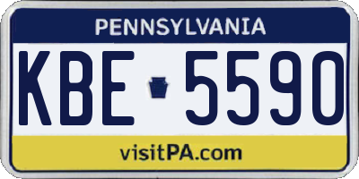 PA license plate KBE5590
