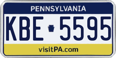 PA license plate KBE5595