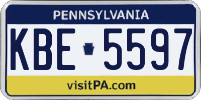 PA license plate KBE5597