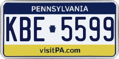 PA license plate KBE5599