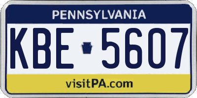 PA license plate KBE5607