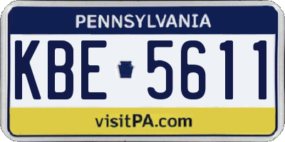 PA license plate KBE5611