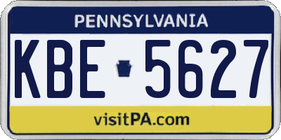 PA license plate KBE5627