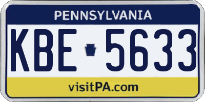 PA license plate KBE5633