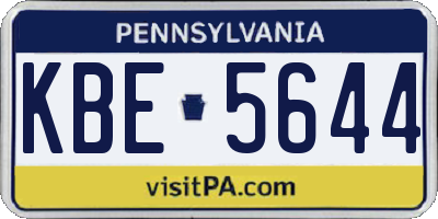 PA license plate KBE5644