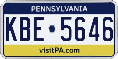PA license plate KBE5646