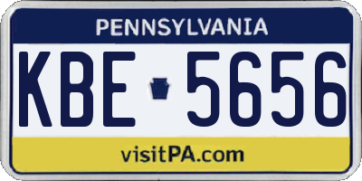 PA license plate KBE5656
