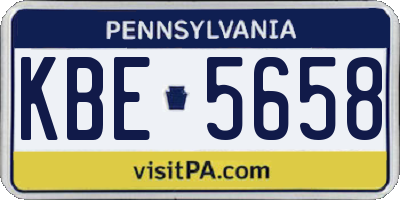 PA license plate KBE5658
