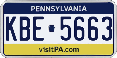 PA license plate KBE5663