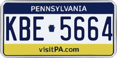 PA license plate KBE5664