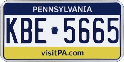 PA license plate KBE5665