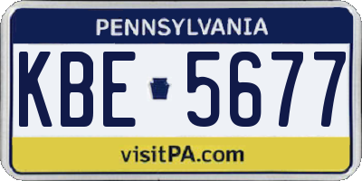 PA license plate KBE5677