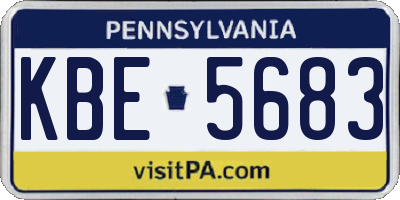 PA license plate KBE5683