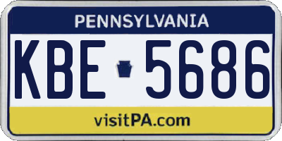 PA license plate KBE5686