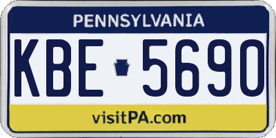 PA license plate KBE5690