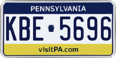 PA license plate KBE5696