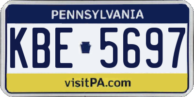 PA license plate KBE5697