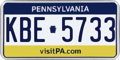 PA license plate KBE5733