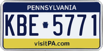 PA license plate KBE5771