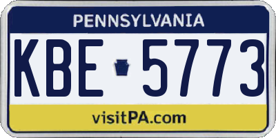 PA license plate KBE5773