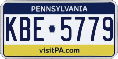 PA license plate KBE5779