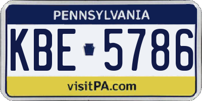 PA license plate KBE5786
