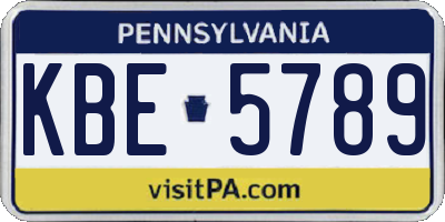 PA license plate KBE5789