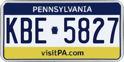 PA license plate KBE5827