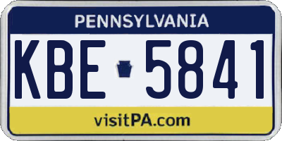 PA license plate KBE5841