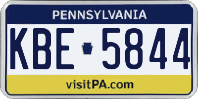 PA license plate KBE5844