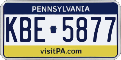 PA license plate KBE5877