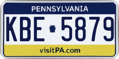 PA license plate KBE5879