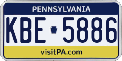 PA license plate KBE5886