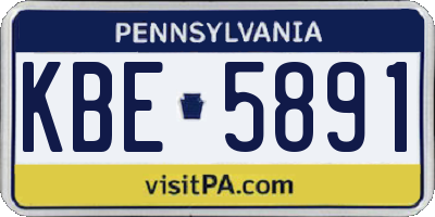 PA license plate KBE5891