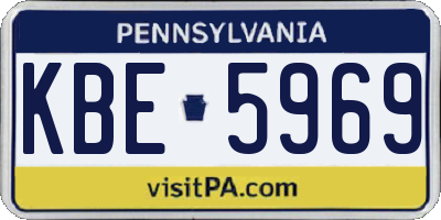 PA license plate KBE5969