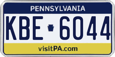 PA license plate KBE6044
