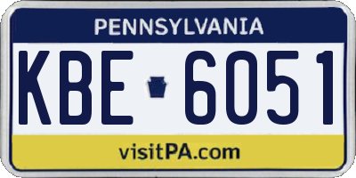 PA license plate KBE6051