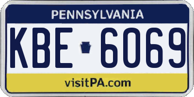 PA license plate KBE6069