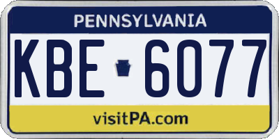 PA license plate KBE6077