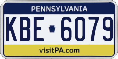 PA license plate KBE6079