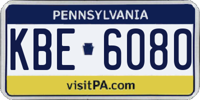 PA license plate KBE6080