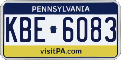 PA license plate KBE6083