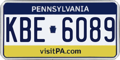 PA license plate KBE6089