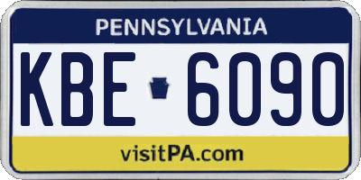 PA license plate KBE6090