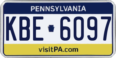 PA license plate KBE6097