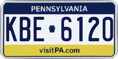 PA license plate KBE6120